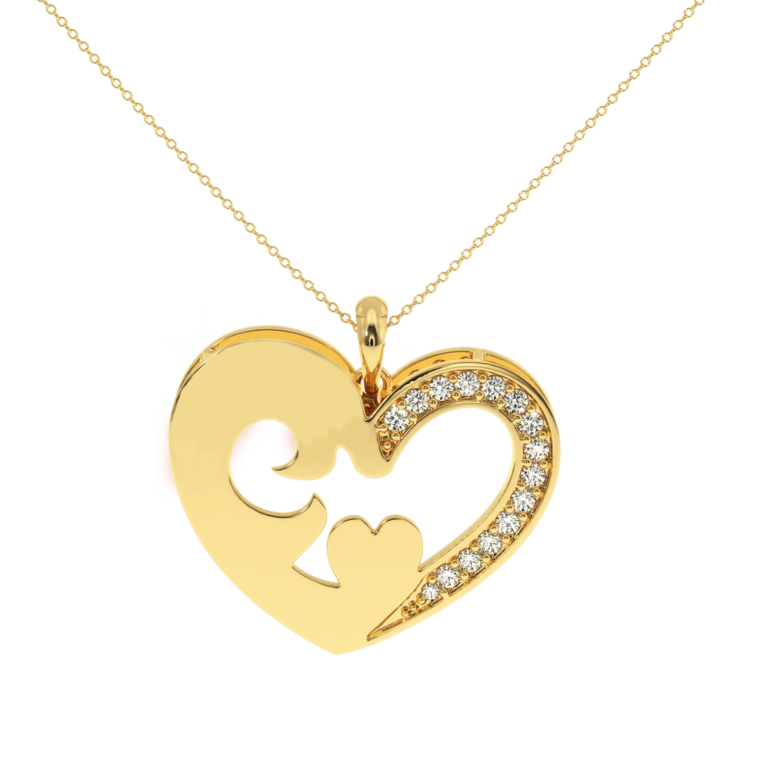 Buy Luxury Heart Diamond Pendant 0.17Ct | Solitairekart